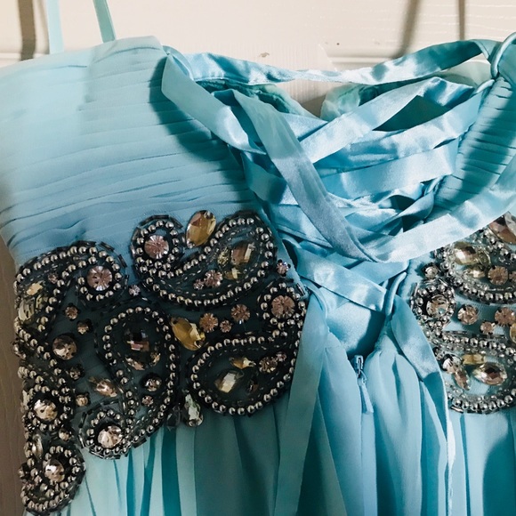 ✨SOLD Teal Strapless Formal Dress - Picture 5 of 8